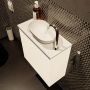 Mondiaz Fowy toiletmeubel 50x50x23cm talc mat 1 kraangat wasbak: rechts 1 deur solid surface met blad MDF kleur wasbak: wit FOWY59005talctalc - Thumbnail 5