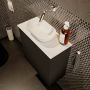 Mondiaz Fowy toiletmeubel 50x50x23cm urban mat 0 kraangaten wasbak: midden 1 deur solid surface met blad MDF kleur wasbak: wit FOWY59006urbantalc - Thumbnail 4