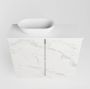 Mondiaz Fowy toiletmeubel 60x50x23cm Carrara mat 1 kraangat wasbak: links 2 deuren solid surface met blad Melamine kleur wasbak: wit FOWY59008Carraratalc - Thumbnail 4