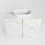 Mondiaz Fowy toiletmeubel 60x50x23cm Carrara mat 1 kraangat wasbak: midden 2 deuren solid surface met blad Melamine kleur wasbak: wit FOWY59007Carraratalc - Thumbnail 4