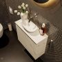 Mondiaz Fowy toiletmeubel 60x50x23cm Carrara mat 0 kraangaten wasbak: midden 2 deuren solid surface met blad Melamine kleur wasbak: wit FOWY59010Carraratalc - Thumbnail 3