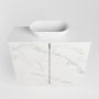 Mondiaz Fowy toiletmeubel 60x50x23cm Carrara mat 0 kraangaten wasbak: midden 2 deuren solid surface met blad Melamine kleur wasbak: wit FOWY59010Carraratalc - Thumbnail 4