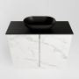 Mondiaz Fowy toiletmeubel 60x50x23cm Carrara mat 1 kraangat wasbak: midden 2 deuren solid surface met blad Melamine kleur wasbak: zwart FOWY59007Carraraurban - Thumbnail 4