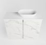 Mondiaz Fowy toiletmeubel 60x50x23cm Carrara mat 1 kraangat wasbak: rechts 2 deuren solid surface met blad Melamine kleur wasbak: wit FOWY59009Carraratalc - Thumbnail 5