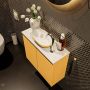 Mondiaz Fowy toiletmeubel 60x50x23cm ocher mat 1 kraangat wasbak: midden 2 deuren solid surface met blad MDF kleur wasbak: Oranje Wit FOWY59007ocherocher - Thumbnail 3