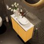 Mondiaz Fowy toiletmeubel 60x50x23cm ocher mat 0 kraangaten wasbak: rechts 2 deuren solid surface met blad MDF kleur wasbak: wit FOWY59012ochertalc - Thumbnail 3