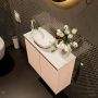 Mondiaz Fowy toiletmeubel 60x50x23cm rosee mat 1 kraangat wasbak: links 2 deuren solid surface met blad MDF kleur wasbak: Roze Wit FOWY59008roseerosee - Thumbnail 3