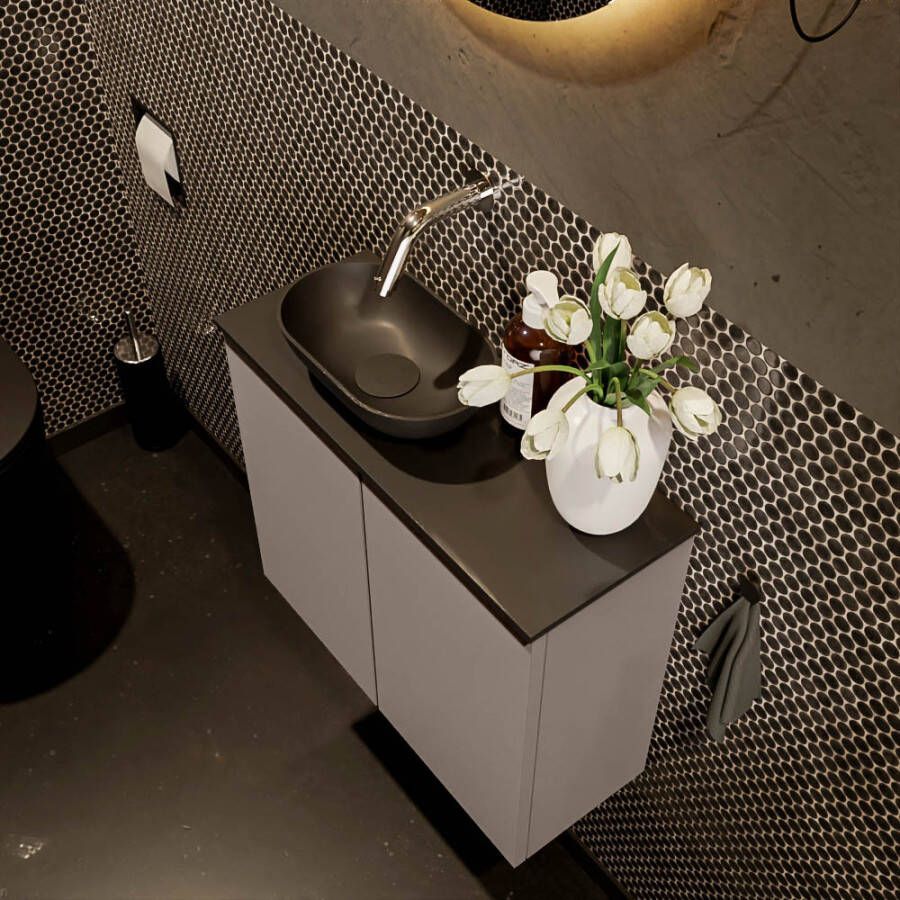 Mondiaz Fowy fonteinmeubel 60cm Smoke Waskom links Urban Urban zonder kraangat