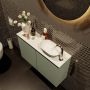 Mondiaz Fowy toiletmeubel 80x50x23cm army mat 1 kraangat wasbak: rechts 2 deuren solid surface met blad MDF kleur wasbak: Groen Wit FOWY59015armyarmy - Thumbnail 3