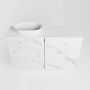 Mondiaz Fowy toiletmeubel 80x50x23cm Carrara mat 1 kraangat wasbak: links 2 deuren solid surface met blad Melamine kleur wasbak: wit FOWY59014Carraratalc - Thumbnail 4
