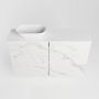 Mondiaz Fowy toiletmeubel 80x50x23cm Carrara mat 0 kraangaten wasbak: links 2 deuren solid surface met blad Melamine kleur wasbak: wit FOWY59017Carraratalc - Thumbnail 4