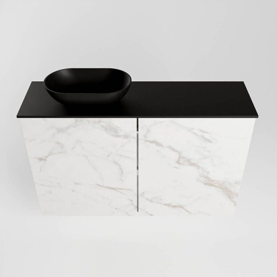 Mondiaz Fowy fonteinmeubel 80cm Carrara Waskom links Urban Urban met 1 kraangat