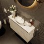 Mondiaz Fowy toiletmeubel 80x50x23cm Carrara mat 1 kraangat wasbak: midden 2 deuren solid surface met blad Melamine kleur wasbak: wit FOWY59013Carraratalc - Thumbnail 3