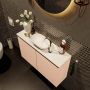 Mondiaz Fowy toiletmeubel 80x50x23cm rosee mat 1 kraangat wasbak: midden 2 deuren solid surface met blad MDF kleur wasbak: Roze Wit FOWY59013roseerosee - Thumbnail 4