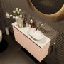 Mondiaz Fowy toiletmeubel 80x50x23cm rosee mat 0 kraangaten wasbak: rechts 2 deuren solid surface met blad MDF kleur wasbak: wit FOWY59018roseetalc - Thumbnail 3