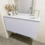 Mondiaz OLAN Toiletmeubel 100x30x40cm met 1 kraangaten 1 lades cale mat Wastafel Lex rechts Solid Surface Wit FK75342658 - Thumbnail 4