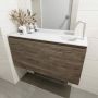 Mondiaz OLAN Toiletmeubel 100x30x40cm met 1 kraangaten 1 lades dark brown mat Wastafel Lex rechts Solid Surface Wit FK75342716 - Thumbnail 4