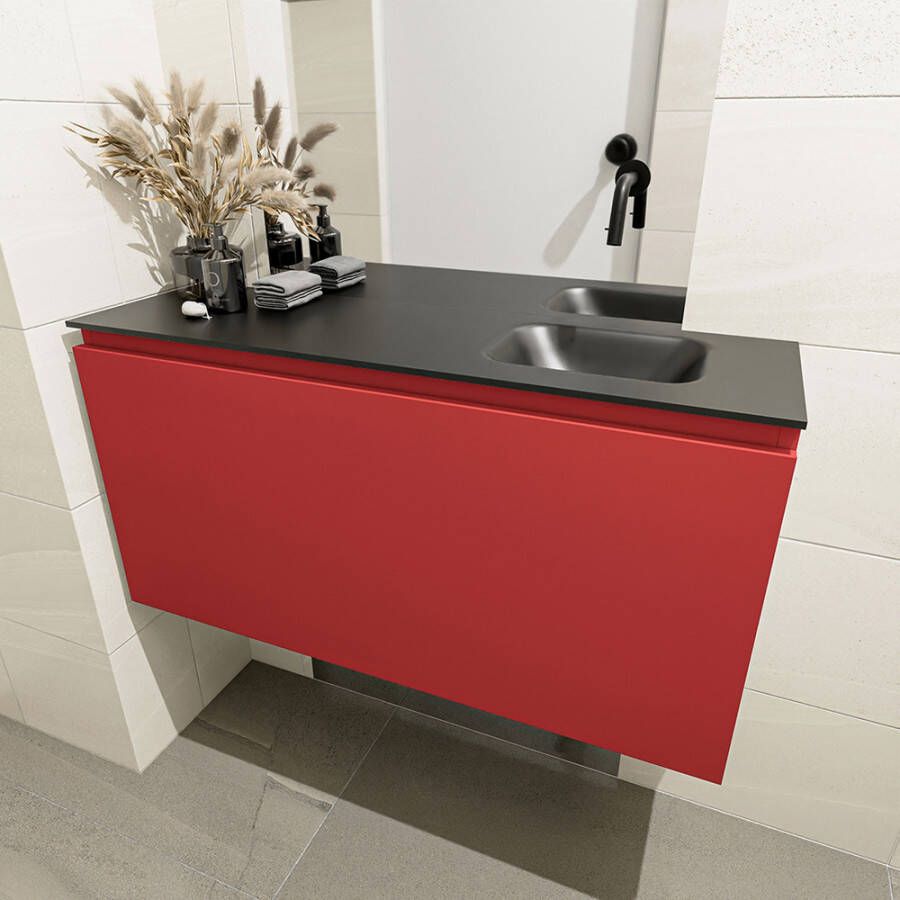 Mondiaz Olan fonteinmeubel 100cm Fire Lex wastafel Urban rechts zonder kraangat