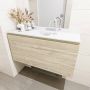 Mondiaz OLAN Toiletmeubel 100x30x40cm met 1 kraangaten 1 lades light brown grey mat Wastafel Lex midden Solid Surface Wit FK75342741 - Thumbnail 4