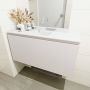 Mondiaz OLAN Toiletmeubel 100x30x40cm met 0 kraangaten 1 lades linen mat Wastafel Lex midden Solid Surface Wit FK75342626 - Thumbnail 4