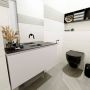 Mondiaz OLAN Toiletmeubel 100x30x40cm met 0 kraangaten 1 lades linen mat Wastafel Lex midden Solid Surface Zwart FK75342974 - Thumbnail 5