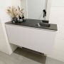 Mondiaz OLAN Toiletmeubel 100x30x40cm met 0 kraangaten 1 lades linen mat Wastafel Lex rechts Solid Surface Zwart FK75342978 - Thumbnail 4