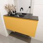 Mondiaz OLAN Toiletmeubel 100x30x40cm met 0 kraangaten 1 lades ocher mat Wastafel Lex midden Solid Surface Zwart FK75342916 - Thumbnail 3