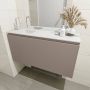 Mondiaz OLAN Toiletmeubel 100x30x40cm met 1 kraangaten 1 lades smoke mat Wastafel Lex links Solid Surface Wit FK75342511 - Thumbnail 4