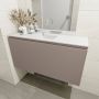 Mondiaz OLAN Toiletmeubel 100x30x40cm met 0 kraangaten 1 lades smoke mat Wastafel Lex midden Solid Surface Wit FK75342510 - Thumbnail 4