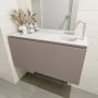 Mondiaz OLAN Toiletmeubel 100x30x40cm met 1 kraangaten 1 lades smoke mat Wastafel Lex rechts Solid Surface Wit FK75342513 - Thumbnail 4