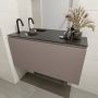 Mondiaz OLAN Toiletmeubel 100x30x40cm met 1 kraangaten 1 lades smoke mat Wastafel Lex links Solid Surface Zwart FK75342859 - Thumbnail 4