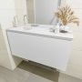 Mondiaz OLAN Toiletmeubel 100x30x40cm met 1 kraangaten 1 lades talc mat Wastafel Lex links Solid Surface Wit FK75342424 - Thumbnail 4