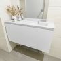 Mondiaz OLAN Toiletmeubel 100x30x40cm met 0 kraangaten 1 lades talc mat Wastafel Lex rechts Solid Surface Wit FK75342427 - Thumbnail 4