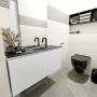 Mondiaz OLAN Toiletmeubel 100x30x40cm met 1 kraangaten 1 lades talc mat Wastafel Lex midden Solid Surface Zwart FK75342770 - Thumbnail 5