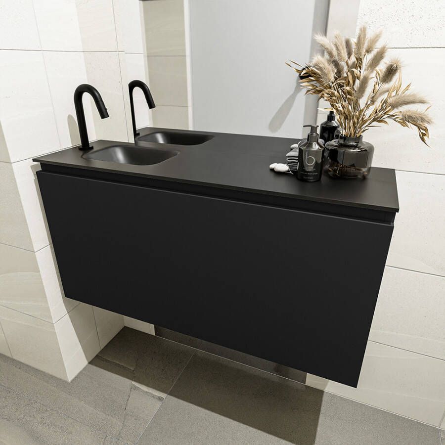 Mondiaz Olan fonteinmeubel 100cm Urban Lex wastafel Urban links met 1 kraangat