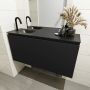 Mondiaz OLAN Toiletmeubel 100x30x40cm met 1 kraangaten 1 lades urban mat Wastafel Lex links Solid Surface Zwart FK75342801 - Thumbnail 4