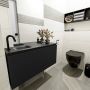 Mondiaz OLAN Toiletmeubel 100x30x40cm met 1 kraangaten 1 lades urban mat Wastafel Lex links Solid Surface Zwart FK75342801 - Thumbnail 5