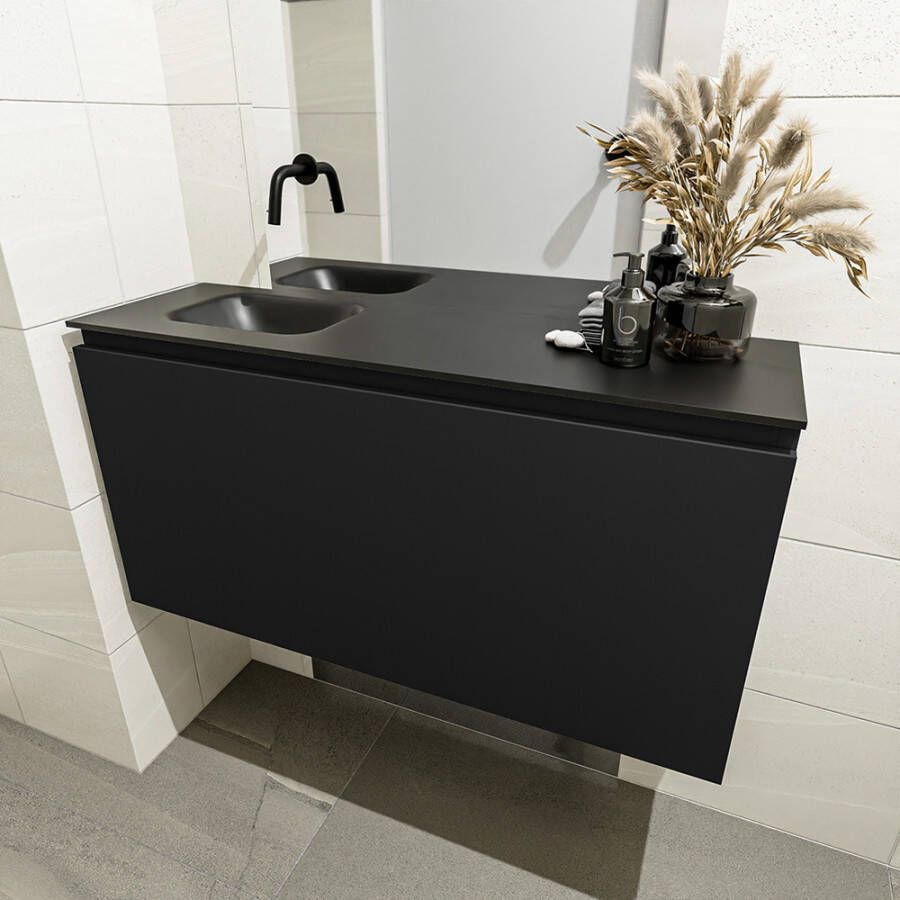 Mondiaz Olan fonteinmeubel 100cm Urban Lex wastafel Urban links zonder kraangat