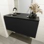 Mondiaz OLAN Toiletmeubel 100x30x40cm met 0 kraangaten 1 lades urban mat Wastafel Lex links Solid Surface Zwart FK75342802 - Thumbnail 4