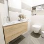 Mondiaz OLAN Toiletmeubel 100x30x40cm met 1 kraangaten 1 lades washed oak mat Wastafel Lex links Solid Surface Wit FK75342685 - Thumbnail 5