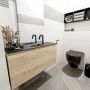 Mondiaz OLAN Toiletmeubel 100x30x40cm met 1 kraangaten 1 lades washed oak mat Wastafel Lex midden Solid Surface Zwart FK75343031 - Thumbnail 5