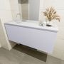 Mondiaz OLAN Toiletmeubel 120x30x40cm met 0 kraangaten 1 lades cale mat Wastafel Lex links Solid Surface Wit FK75342663 - Thumbnail 4