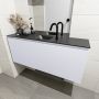 Mondiaz OLAN Toiletmeubel 120x30x40cm met 1 kraangaten 1 lades cale mat Wastafel Lex midden Solid Surface Zwart FK75343008 - Thumbnail 4