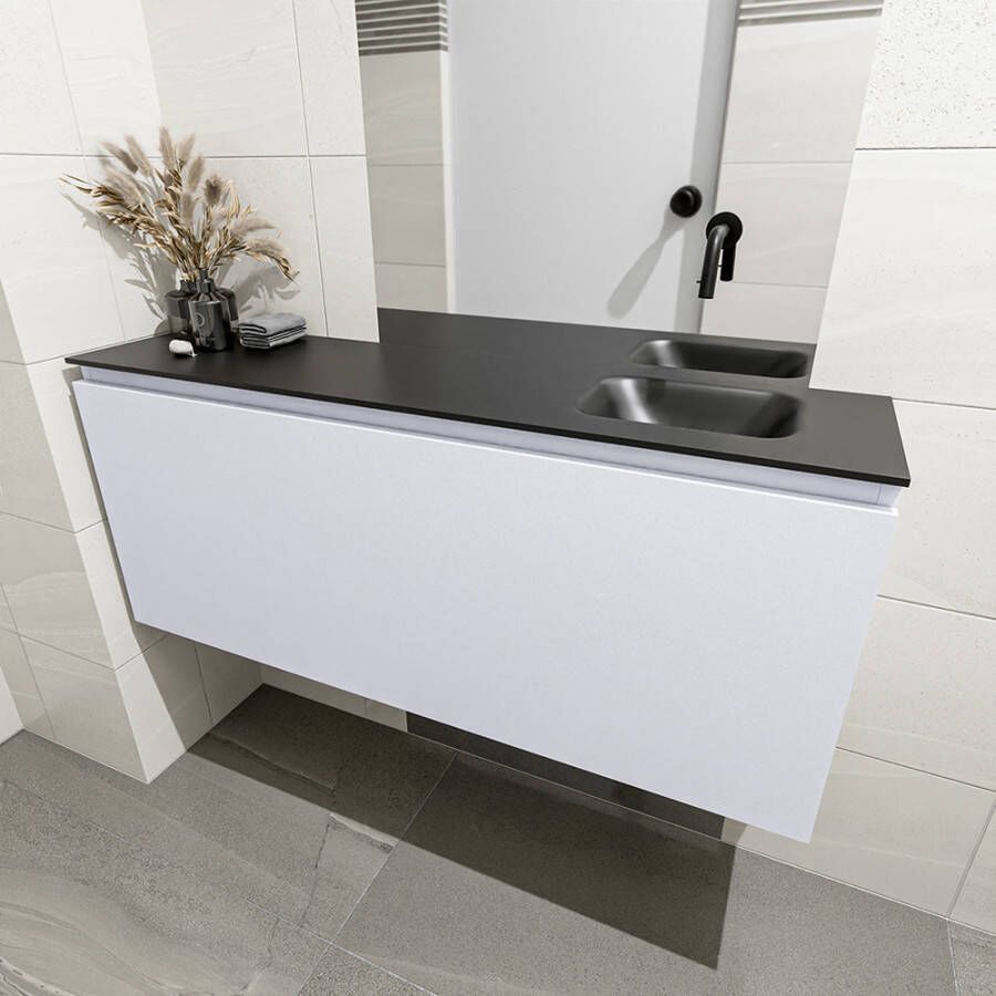 Mondiaz Olan fonteinmeubel 120cm Cale Lex wastafel Urban rechts zonder kraangat