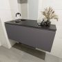 Mondiaz OLAN Toiletmeubel 120x30x40cm met 0 kraangaten 1 lades dark grey mat Wastafel Lex links Solid Surface Zwart FK75342837 - Thumbnail 4