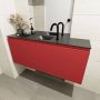 Mondiaz OLAN Toiletmeubel 120x30x40cm met 1 kraangaten 1 lades fire mat Wastafel Lex midden Solid Surface Zwart FK75342950 - Thumbnail 4