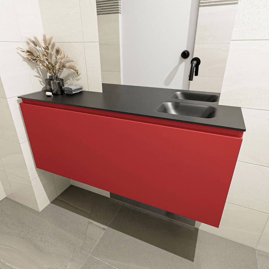 Mondiaz Olan fonteinmeubel 120cm Fire Lex wastafel Urban rechts zonder kraangat