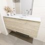 Mondiaz OLAN Toiletmeubel 120x30x40cm met 1 kraangaten 1 lades light brown grey mat Wastafel Lex midden Solid Surface Wit FK75342747 - Thumbnail 4