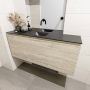 Mondiaz OLAN Toiletmeubel 120x30x40cm met 0 kraangaten 1 lades light brown grey mat Wastafel Lex midden Solid Surface Zwart FK75343096 - Thumbnail 4