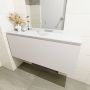 Mondiaz OLAN Toiletmeubel 120x30x40cm met 0 kraangaten 1 lades linen mat Wastafel Lex midden Solid Surface Wit FK75342632 - Thumbnail 4
